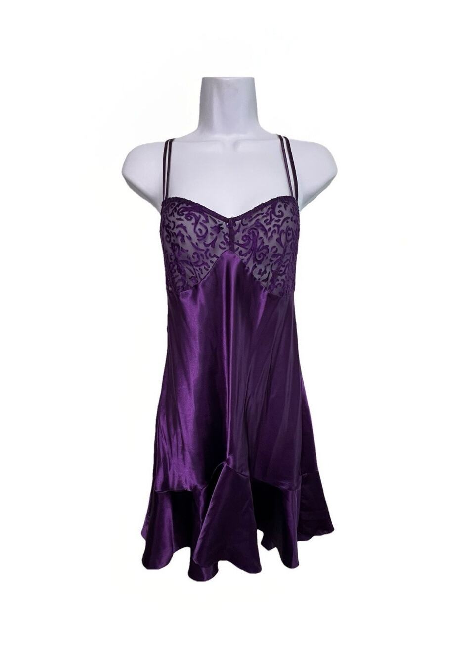 Purple Lace Flare Nightgown Slip Dress Size US Woman’s Medium
